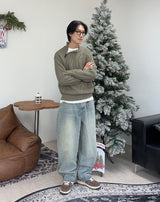 Cain Wide Washed Denim Pants