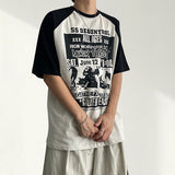 トロ ラグラン カラーブロック ボクシーフィット ショートスリーブ Tシャツ(3 Colors)