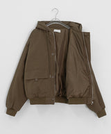 [unisex] ビトリボタンフードウェロンパディングジャンパー