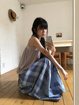 Juel Vintage Check Banding Long Skirt