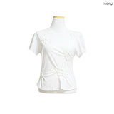 (3color) フラワー シャーリング ショートスリーブ Tシャツ