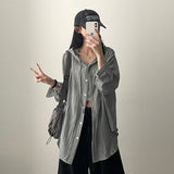 Mini Small Check Loose Fit Hooded Shirt