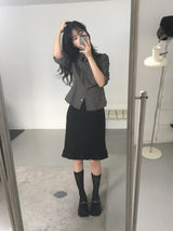 [S/S.ver] Pintuck Plaid Slim Shirt