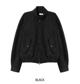 Rio High Neck Button Suede Jacket