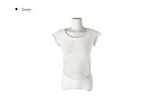 Cosy U-Neck Layered Cap Sleeve Wool Short Sleeve Knit