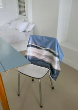 nature pillow blanket - blue bada
