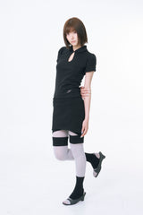 Two-Tone Layered Biker Shorts (MATT BLACK)