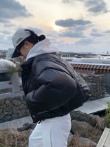 [MADE] Stern hip crop two-way hood zip-up -basic