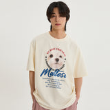 マルチーズズームインハーフスリーブTシャツ