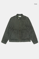 Racer 2-way zip-up denim jacket