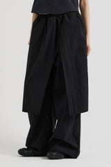 コットンバンディングスカートパンツ, Black