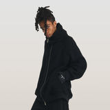 RELABEL 23AW Heavyweight Flowy Z ip Multi Closure Hooded Cardigan Jumper