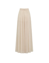Lierre Ribbon Sheer Layered Flare Pants Lightbeige