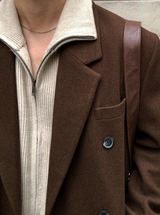 All Day Vertical Ribble Two-Way Half Neck Modal Knit Zip-Up