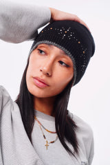 RIVET TOTEM WOOL-LIKE EDGE HEATHER BLEND BEANIE
