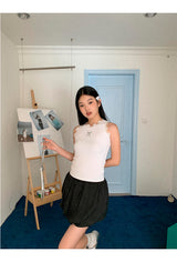 cat lace bow sleeveless tee