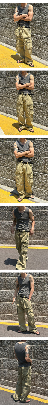 [S/S] ピグメントヘンリーネッククロップノースリーブ(3color)