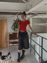 Sonya Whole Slit Layered Short Sleeve T-shirt