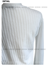 Beagle accentuated shirring frill long-sleeved shirt