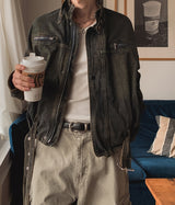 Motion Belted Balloon Denim Jacket