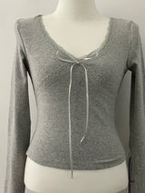 Lace Ribbon Long Sleeve