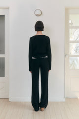Sweet Dreams Lace Flare Pants (Black)