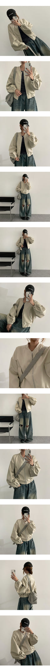 Tir Crop Leather Air Jacket
