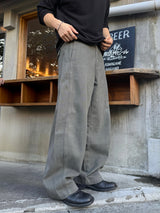 Back pocket dyed barrel denim pants