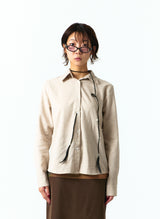 エクストラボタンストライプシャツ (BROWN)