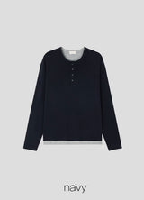 two-tone layered hem tee