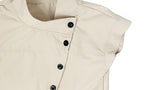 Newji Diagonal Button High-Neck Blouse Shirt
