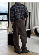 [Unisex] Modern check overfit shits(4color)