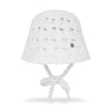 VA カーブオーバル メタル ニット パンチング バケットハット / White