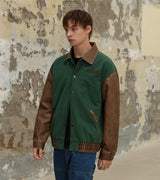 MIX LEATHER COLORING WORK JACKET