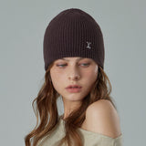 VA Curved Logo Waffle Beanie / Dark Brown