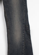 CURVED SLIM BOOTS CUT DENIM