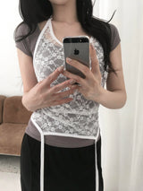 See-through lace tank top