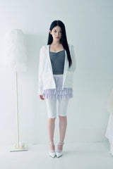 Melody shirring hoodie (Ivory)