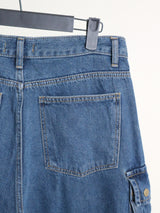 Zelda Double Pocket String Wide Denim Pants