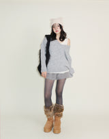 Kina Bendable Angora Fur Micro Shorts (Angora Fur Fabric)