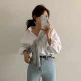 [High density fabric] ブリテンボキシーフィットオータムコットンシャツ