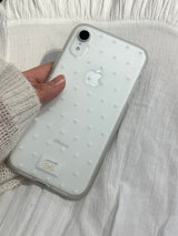 dot phonecase 半透明ドット柄ケース ホワイト