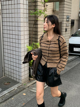Clang wool striped cardigan