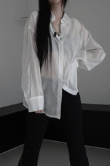 see-through overfit twinkle shirt (4color)