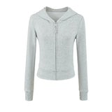 Sophie Slim Rib Hoodie Zip-up