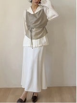 Dion Pintuck Mermaid Long Skirt