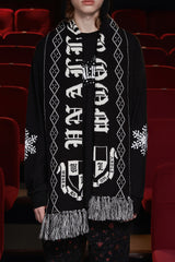 GOTHIC LOGO MUFFLER / BLACK&IVORY