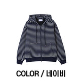 Oversized Striped Hooded Sweatshirt 2COLOR