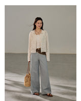 Antique Crochet Punching Long Sleeve Cardigan