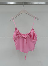 Boleum shirring bustier cropped sleeveless